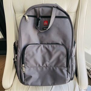 OKKATOTS Travel Baby Depot Backpack Diaper Bag Gray Large